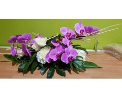 decoration table allonge fleurs phalaenopsis fuchsia