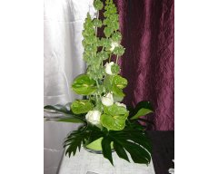 decoration table composition buffet fleurs vert