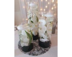 DECORATION TABLES TRIO DE VASES ORCHIDEES 